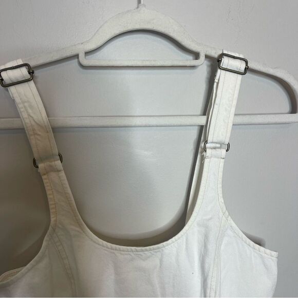 Madewell Denim Scoopneck Midi Dress in Pure White Wash NWT XS - Picture 8 of 11